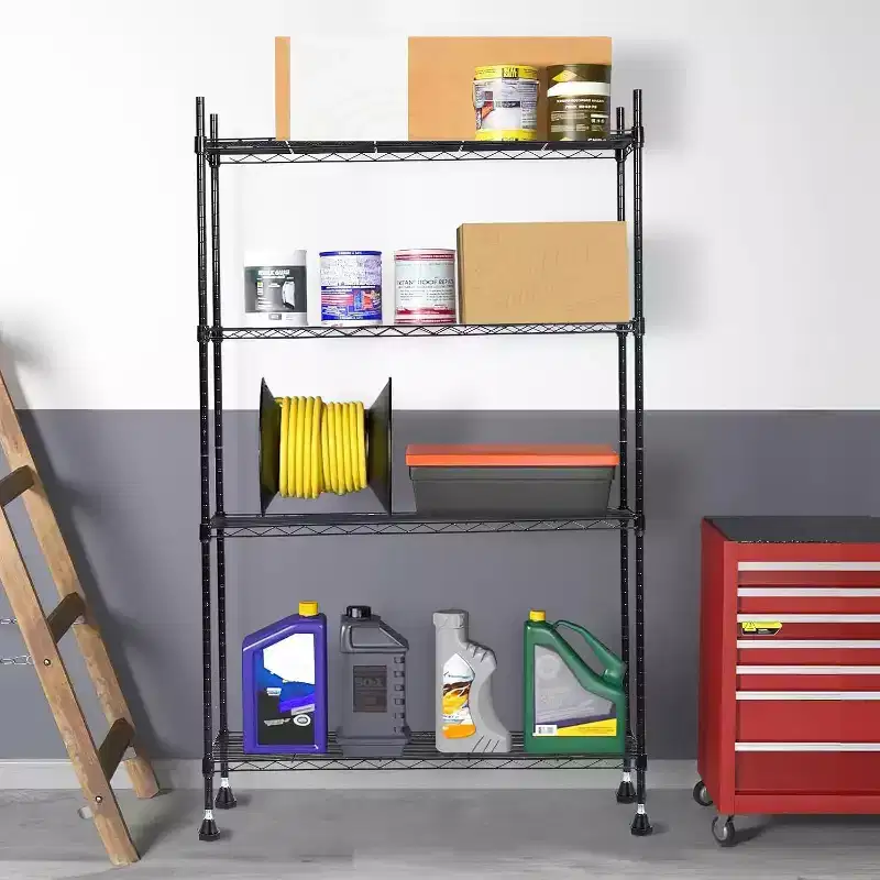 Acekool 4-Tier Adjustable Heavy Duty Steel Wire Shelving Unit, Rust-Resistant Organizer for Kitchen, Garage, Pantry, 36 L x 14 W x 54 H