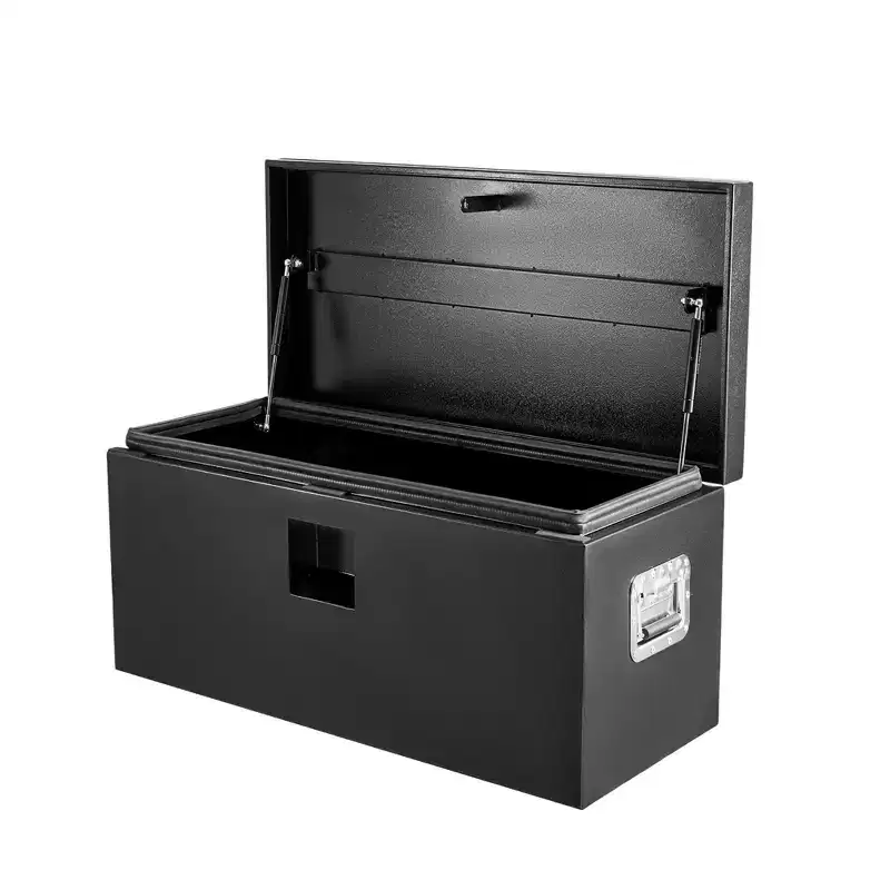 Black Steel Underbody Truck Toolbox  Heavy-Duty Lockable Storage with T-Handle Latch for Pickup Trucks & Work Vehicles (Single Unit)