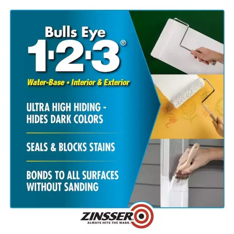 Zinsser Bulls Eye 1-2-3 Water Based Primer, White, 1 Qt. 2004
