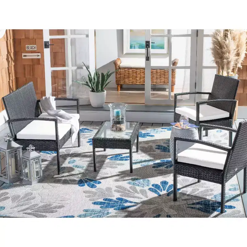 Bassey 4 Piece Living Set - Indoor/Outdoor - PAT7507 - Safavieh