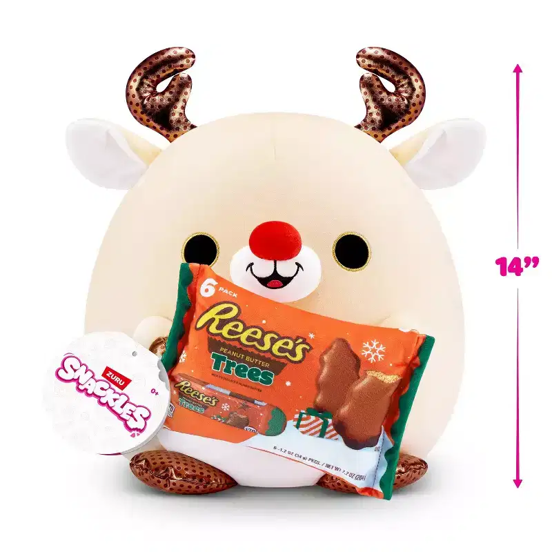 Snackles 13.7" Reindeer and Reese's Trees Christmas Plush