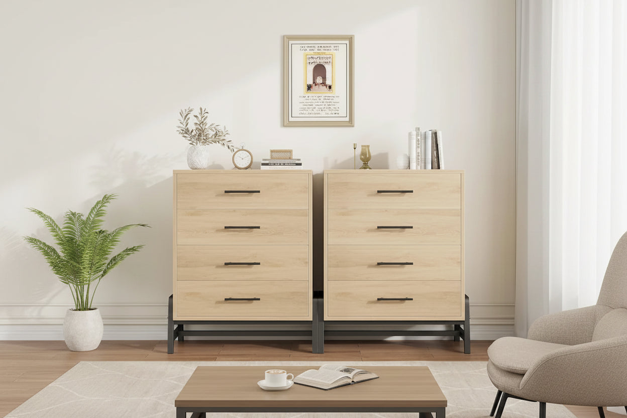 38.6 Tall 4 Drawer Dresser with Storage Freestanding