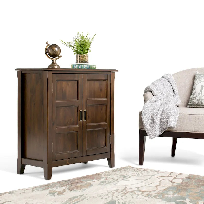 Solid Wood 30-Inch Wide Transitional Low Storage Cabinet