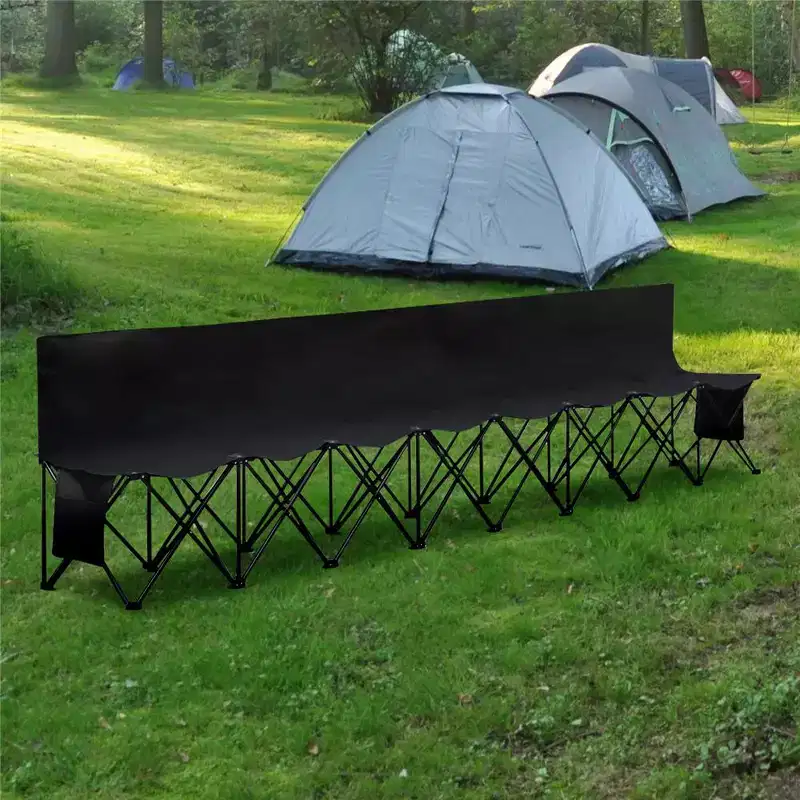 Yaheetech 8 Seats Portable Folding Bench For Camping Bench Chairs with Backrest