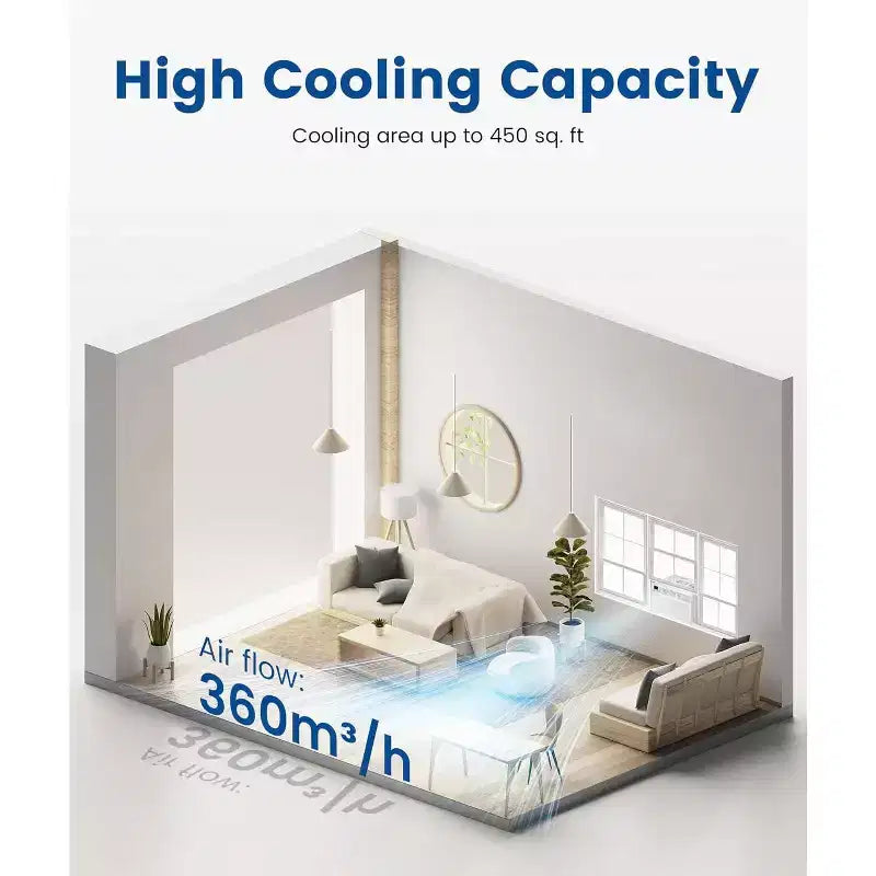 ZAFRO 10,000 BTU Window Air Conditioner Cools up to 450 Sq. ft, Ultra Quiet Window AC Unit with Remote Control