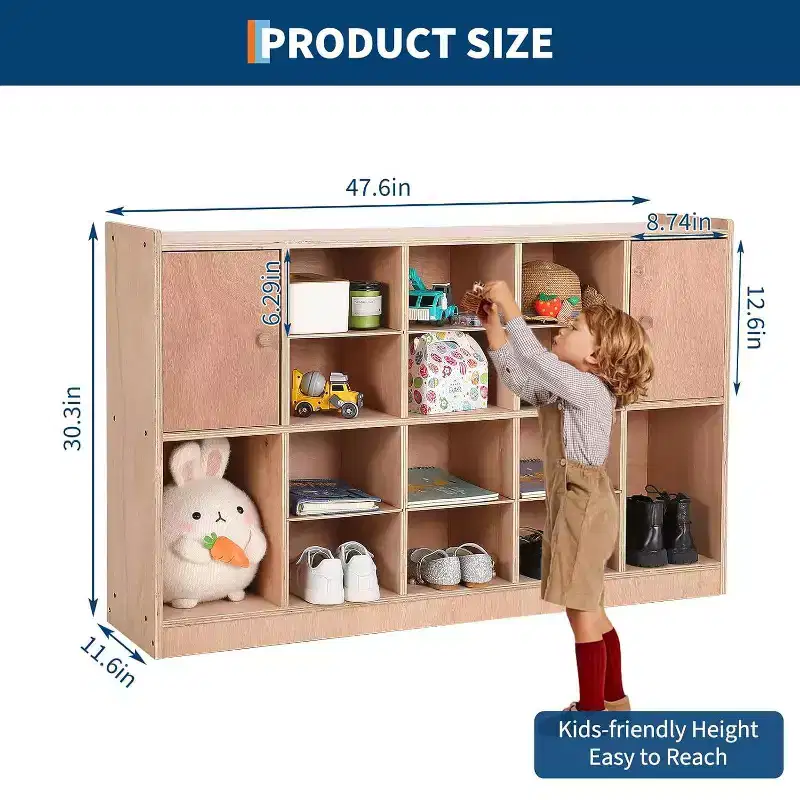 12-Cubby Storage Organizer Bookcase, Open Shelving Unit for Living Room, Bedroom & Office