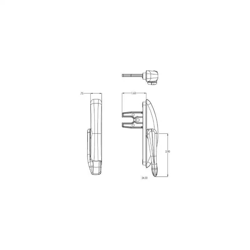 Brixwell Multipoint Casement Lock, Non Handed, 2-29/32 Latch Height, Metal Material with White Finish