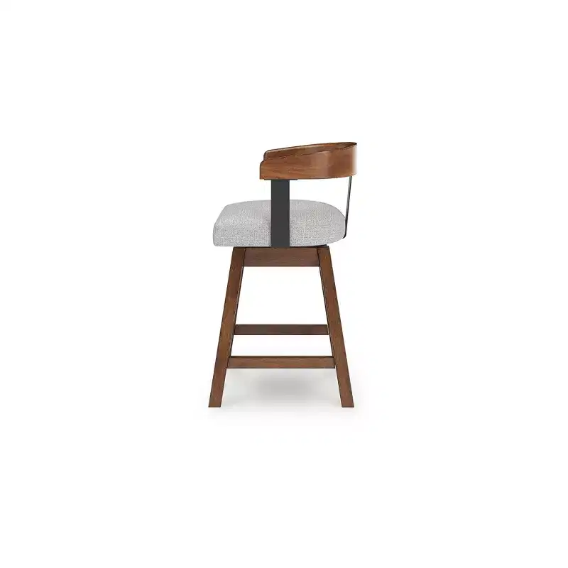 Signature Design by Ashley Ralene Counter Height Upholstered Swivel Barstools, Set of 2, Medium Brown