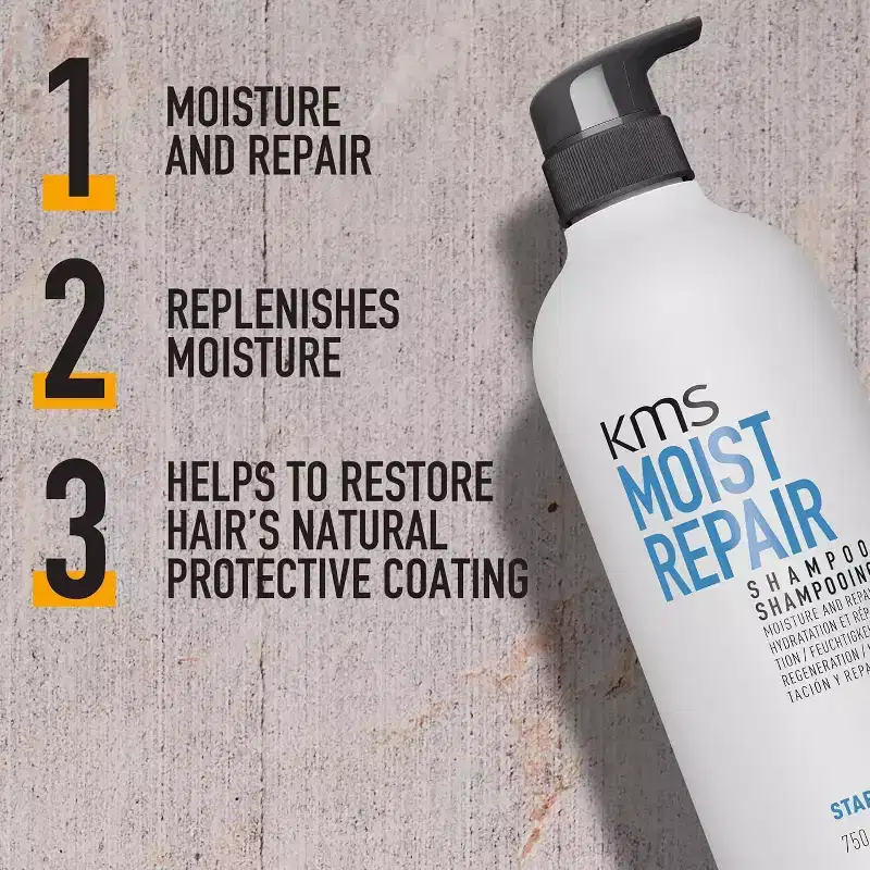 KMS Moist Repair Shampoo (10.1 oz) & Moist Repair Conditioner (8.5 oz) - DUO SET Kit - Replenishes Moisture & Repairs Hair Damage Moistrepair