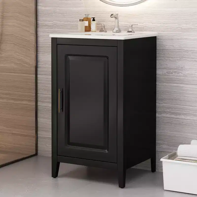 Okak 20 Inch Bathroom Organizer Bathroom Storage Cabinet with Sink Vanity with Door Shelf