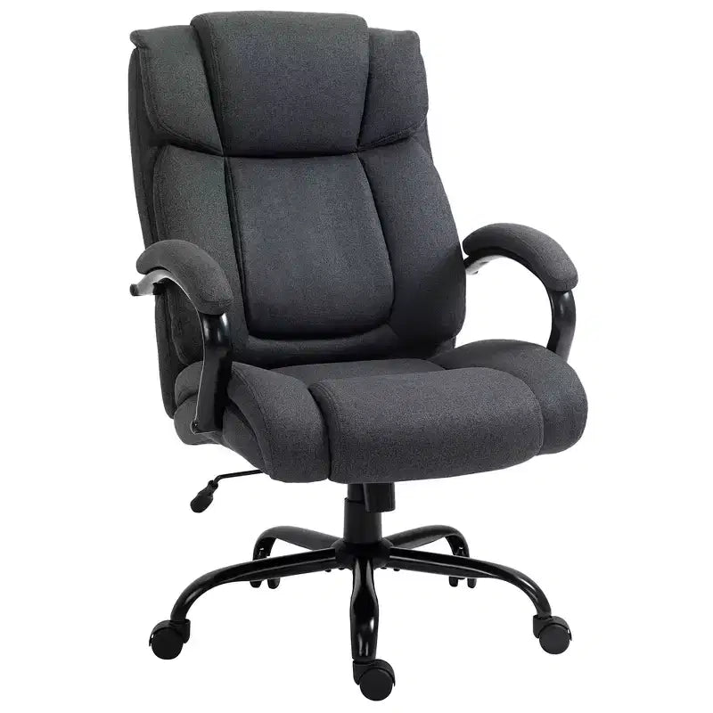 Vinsetto High Back Big and Tall Executive Office Chair 485lbs with Wide Seat Computer Desk Chair with Linen Fabric Swivel Wheels