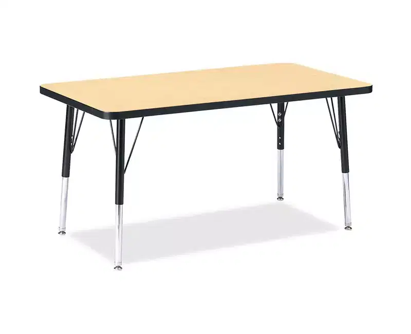 Jonti-Craft Berries Height Maple Top Black Edge Rectangle Table (24 x 36)