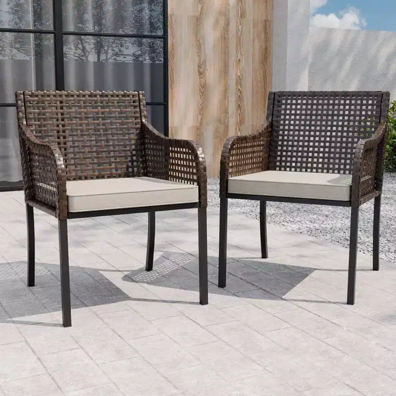 EAGLE PEAK Sienna Bay Outdoor Patio Dining Chair with Cushions (Set of 2)