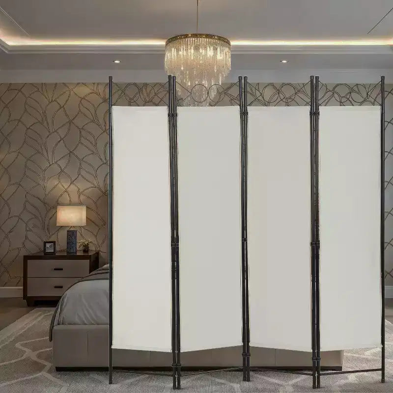 BestMassage Room Divider 4 Panel Folding Privacy Screen 5.6FT Freestanding Partition Wall Divider