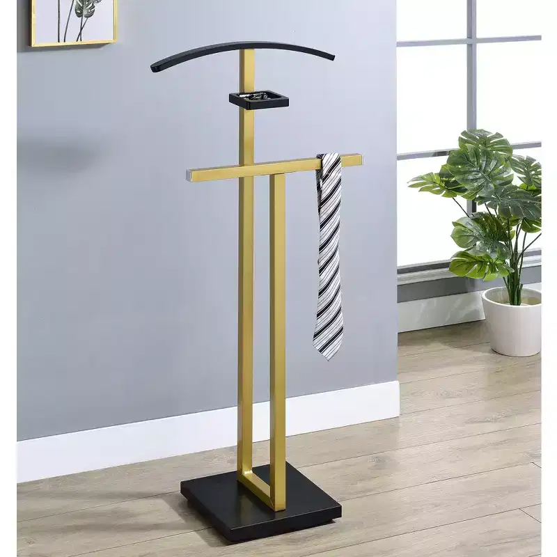 Kings Brand Furniture - Vaccaro Metal & Wood Suit Valet Stand, Clothes Rack