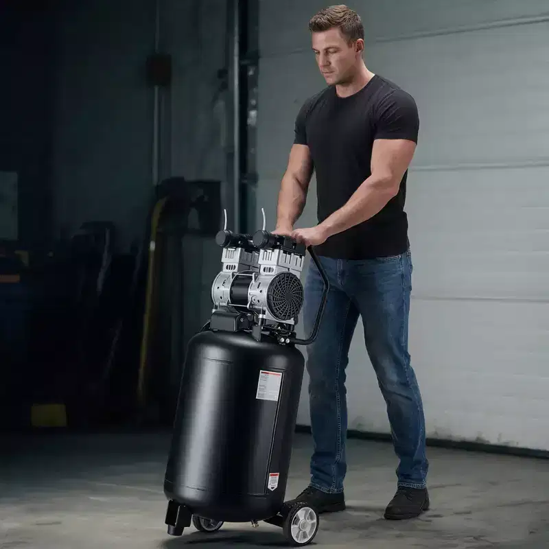 VEVOR 20-Gallon Air Compressor, 2HP 4.5 SCFM at 90PSI, Max 125PSI Pressure Oil-Free Air Compressor Tank, Portable on Wheels, 120V,Black