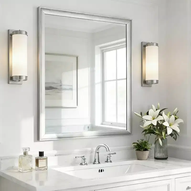 30x40 Vanity Mirror for Bathroom, Rectangle Mirror, Anti-Rust, Vertical or Horizontal Wall Mount, Modern, Over Sink, Aluminum Frame