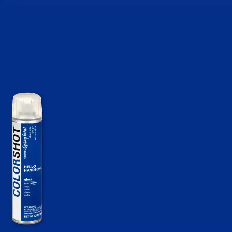 Colorshot Spray Paint Hello Handsome 10oz 4pk Value Set Royal Blue: Exterior Acrylic Paint & Primer, Fast Drying, 10000 Sq Ft Coverage