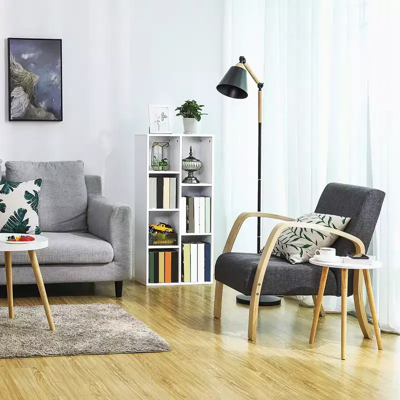 VASAGLE Bookcase, Bookshelf with 7 Compartments, Freestanding Shelves and Cube Organizer, White