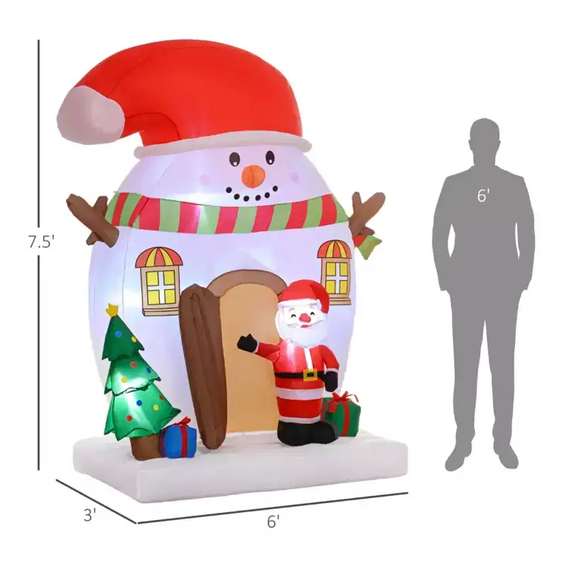 Christmas Snowman,surrounded by an Xmas tree and gift boxes