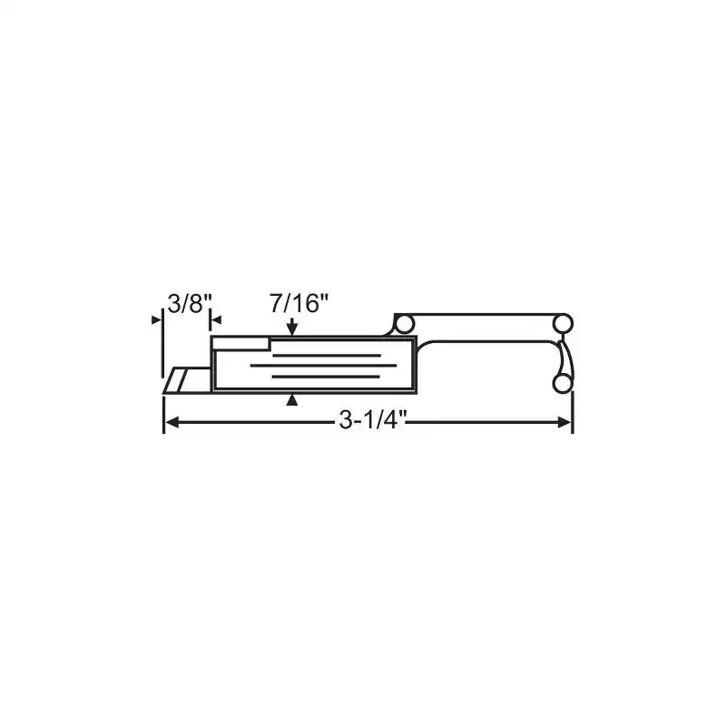 Brixwell Right Hand Slide Latch Metal 3-1/4 Overall Length 7/16 Body Width 3/8 Projection Window Hardware Component Bronze Finish