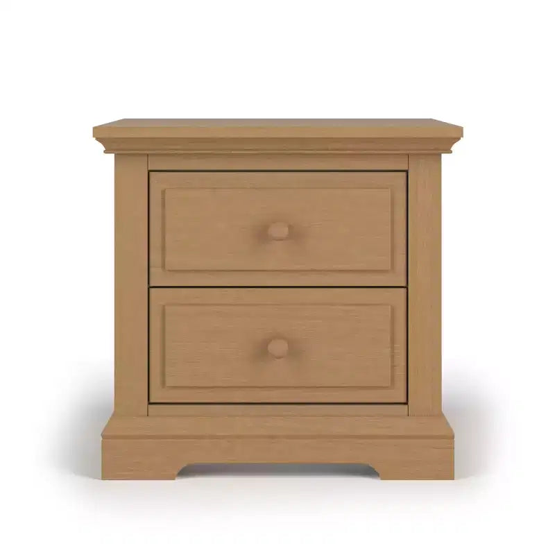 2 Drawer Nightstand for Nursery or Bedroom – Sturdy Pinewood, Non-Toxic Finish