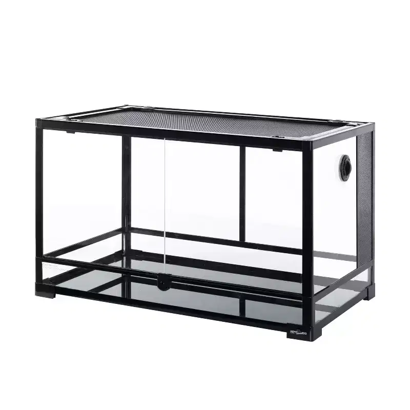 REPTI ZOO 40Gallon Full Reptile Glass Terrarium, Double Hinge Door Reptile Terrarium 30 x 18 x 18