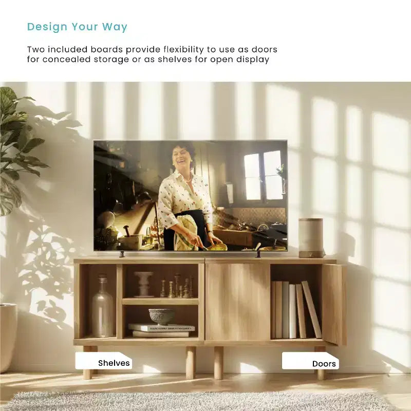 Stackable Storage Cube End Table with Customizable Door and Shelf Options