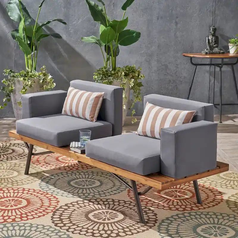 Acacia Wood Outdoor Sofa