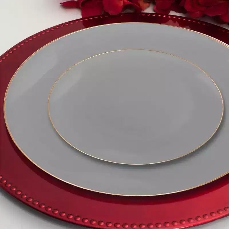 Smarty Had A Party Gray w/ Gold Organic Plastic Wedding Set - For 20 Guest