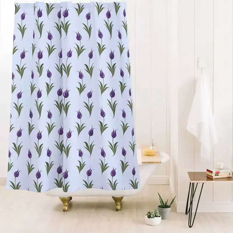 Deny Designs Evanjelina & Co Turkish Ebru Purple Tulip Shower Curtain