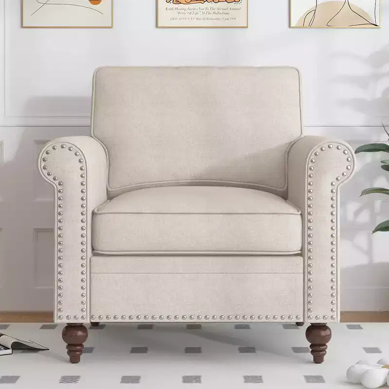 Mjkone 3 Piece Linen Living Room Sofa Set,Modern 3-Seater Sofa Couch&Loveseat Sofa&Single Sofa Armchair Set