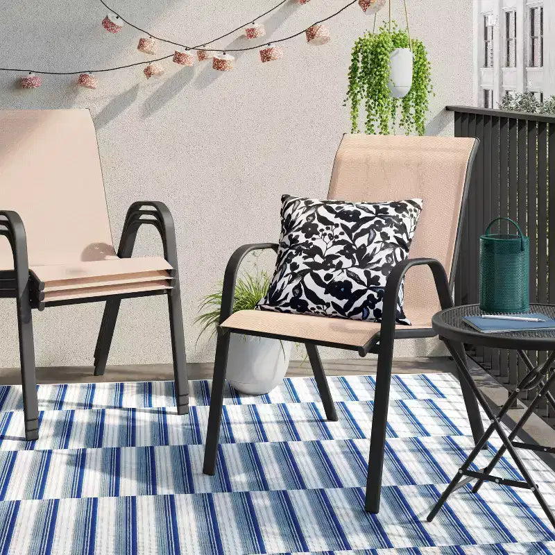 Sling Stacking Chair Tan/Black - Room Essentials™
