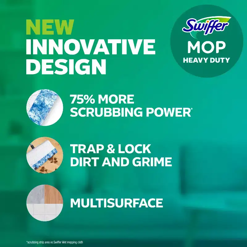 Swiffer Sweeper Heavy Duty Multi-Surface Wet Cloth Refills for Floor Mopping and Cleaning - Lavender Scent - 20ct: Cotton Material
