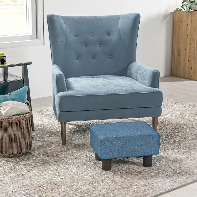 16 Cube Modern Linen Footrest Ottoman