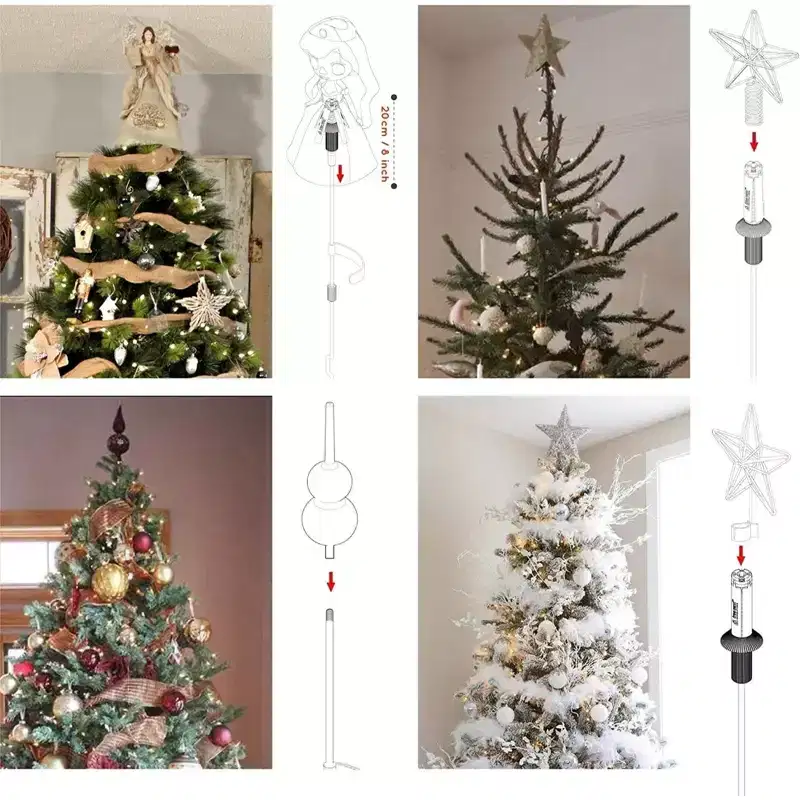 Tree Nest Universal Christmas Tree Topper Supporter For Live and Artificial Christmas Trees, Black