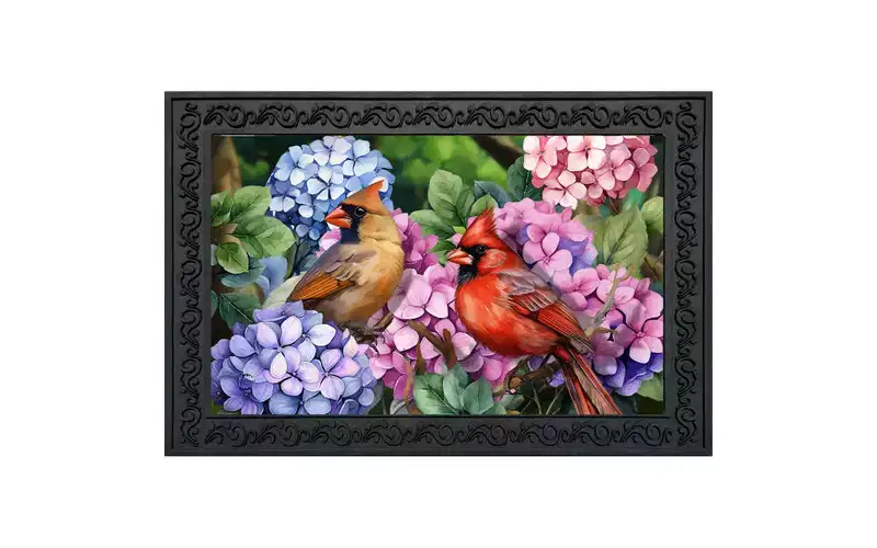 Briarwood Lane Spring Doormat 30x18 Indoor Outdoor Perched Cardinals For Spring Doormat