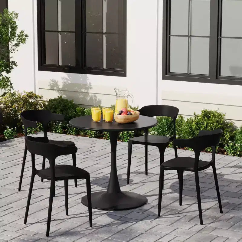 WestinTrends Playa Modern Stackable Resin Plastic Patio Dining Chair (Set of 4)