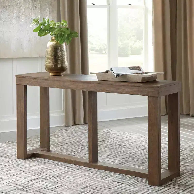 Cariton Sofa/Console Table Gray - Signature Design by Ashley: Plank-Effect, Farmhouse Style