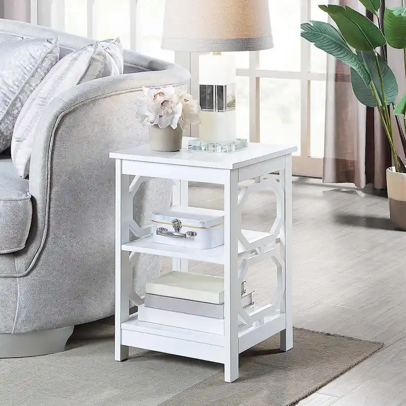 3-Tier End Table with Octagon Cutouts — Multiple Colors, 1-Person