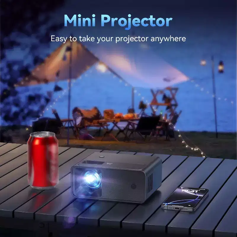 ARTSEA Mini Projector, 1080p Portable Projector for Indoor and Outdoor, Easy to Use (Black) 1pc