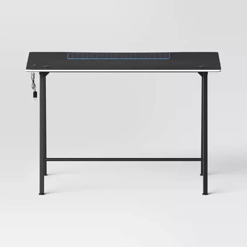 Gaming Desk with LED Lights and Headphone Holder - Room Essentials