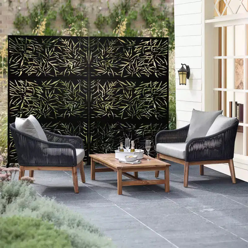 Dovelina 72x47 Metal Privacy Screen 3 Panels Freestanding Partitions and Room Divider