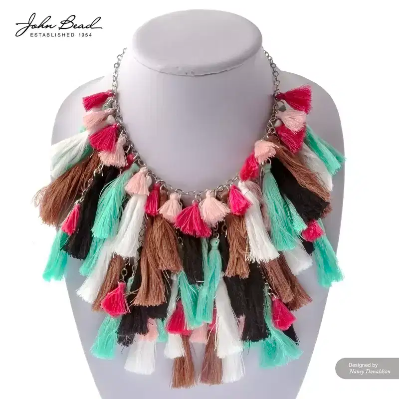 John Bead 1in Indicolite Cotton Tassels Ornament for DIY Crafts Party Decorations, 20pcs