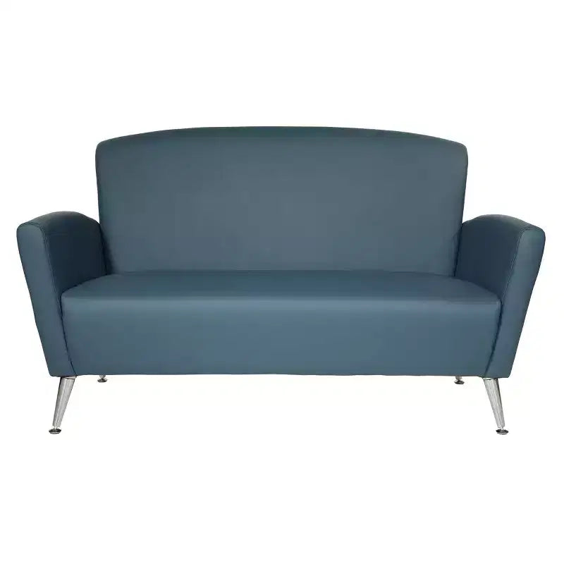 Loveseat with Chrome Legs Dillon Bonded Leather Blue - OSP Home Furnishings: Silver Ion Antimicrobial, MDF Frame