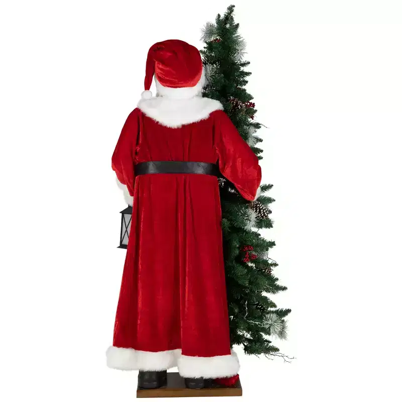 Northlight Pre-lit Life Sized Santa Claus with Polar Bear and Tree Christmas Decoration - 5.5'