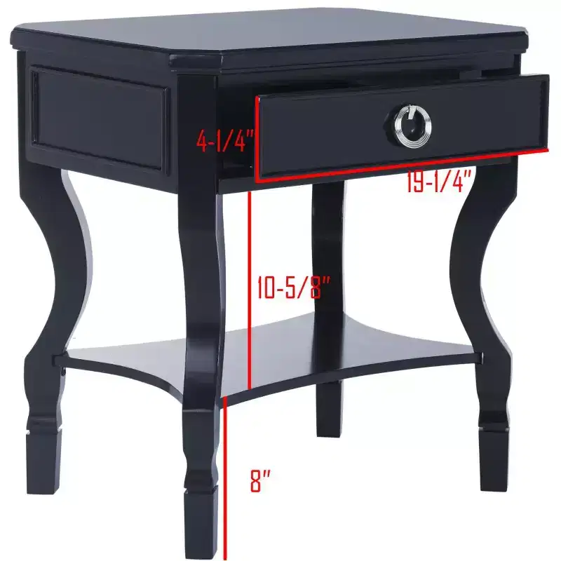 Alaia 1 Drawer Nightstand - FOX6275 - Safavieh Couture