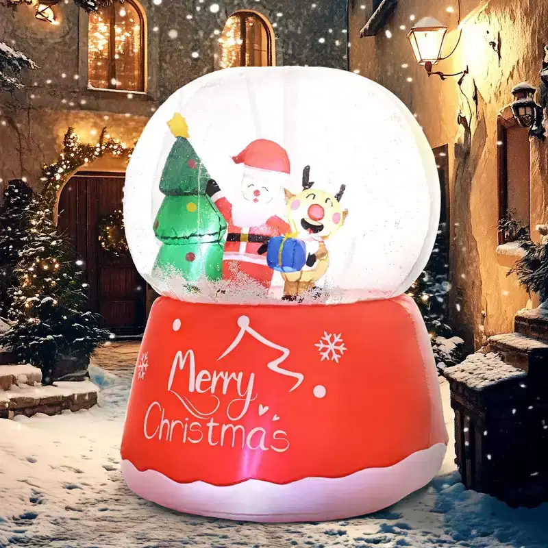 Outsunny 5.5FT Christmas Inflatable Crystal Ball, Xmas Blow Up Decoration with LED Lights for Indoor, Outdoor, Yard, Party