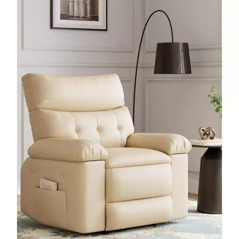 Faux Leather Recliner Chair 37.4W × 21.65D × 17.32H
