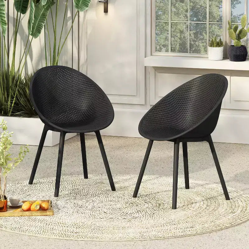 Christopher Knight Home 2pc Papaver Outdoor Polypropelene Plastic Dining Chair